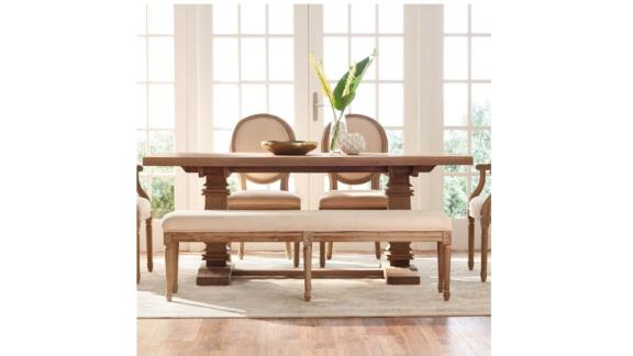Jacques Antique Brown Natural Linen Dining Chair