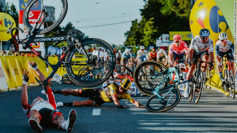 Cyclist Dylan Groenewegen given nine-month suspension after Tour of Poland horror crash