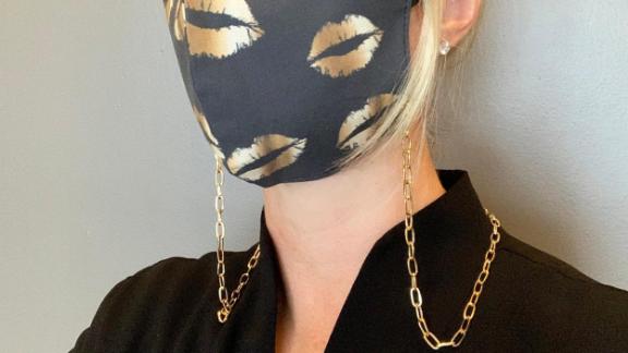 Face Mask Necklace Classic Pearls and Black Bead Face Mask Chain