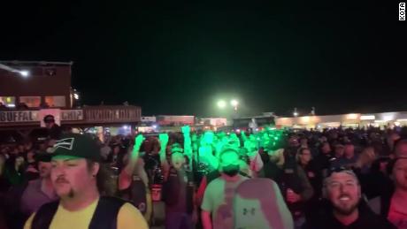 Rock band Smash Mouth performed to a packed crowd of hundreds during the Sturgis rally 