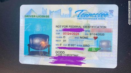 A Tennessee woman was surprised to find that her image was not on her new ID.