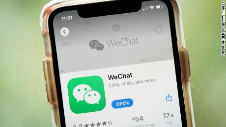 In this photo illustration, the WeChat app is displayed in the App Store on an Apple iPhone on August 7, 2020 in Washington, DC.