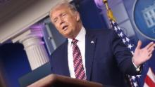 WASHINGTON, DC - AUGUST 12: U.S. President Donald Trump speaks during a briefing at the White House August 12, 2020 in Washington, DC. Trump answered a range of questions during the briefing related to the ongoing pandemic and the U.S. presidential race. (Photo by Win McNamee/Getty Images)