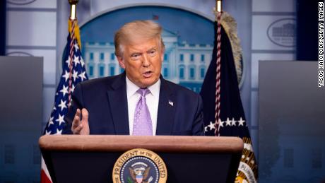 WASHINGTON, DC - AUGUST 13: U.S. President Donald Trump speaks during a briefing at the White House August 13, 2020 in Washington, DC. Trump spoke on a range of topics including his announcement earlier in the day of a new peace deal between Israel and the United Arab Emirates. (Photo by Tasos Katopodis/Getty Images)