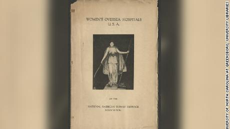 Cover of Women&#39;s Oversea Hospitals, U.S.A., a pamphlet produced by the National American Woman Suffrage Association in 1919