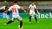 Suso scores against Manchester United.