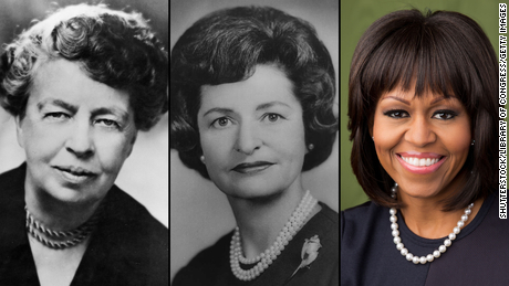 Former first ladies Eleanor Roosevelt, Lady Bird Johnson and Michelle Obama.