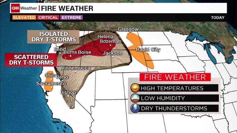 daily weather forecast west severe storms heat lightning fire hot dry drought_00010919