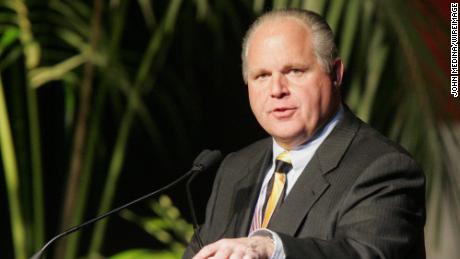 Rush Limbaugh at San Jose Civic Auditorium on February 8, 2005 (Photo by John Medina/WireImage)