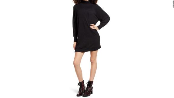 Socialite Long Sleeve Textured Knit Shift Dress