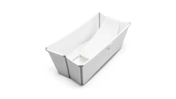 Stokke Flexi Bath Foldable Baby Bath Tub With Temperature Plug & Infant Insert