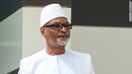 Mali&#39;s former President Ibrahim Boubacar Keita poses for a group picture during the G5 Sahel summit on June 30, 2020, in Nouakchott, Mauritania.