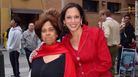 This 2007 photo provided by Kamala Harris&#39; campaign shows her with her mother, Shyamala, at a Chinese New Year parade. 