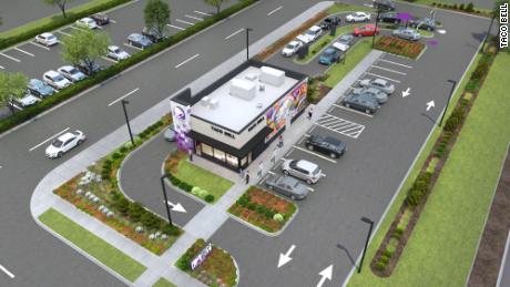A rendering of Taco Bell&#39;s new restaurant model. 