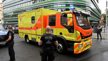 A convoy of vehicles brought Alexei Navalny to Berlin&#39;s Charite hospital, where he will be treated after his medical evacuation to Germany.