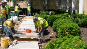 Renovations are photographed Friday, Aug. 14, 2020, in the Rose Garden of the White House. (Official White House Photo by Andrea Hanks)