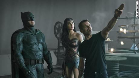 Ben Affleck, Gal Gadot and director Zack Snyder on the set of &#39;Justice League.&#39;