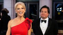 White House Counselor Kellyanne Conway and her husband George Conway arrive for a candlelight dinner at Union Station on the eve of the 58th Presidential Inauguration in  January 2017.