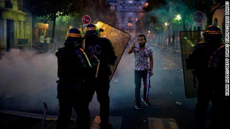 Riot police were called to the Parc des Princes stadium following PSG&#39;s defeat.