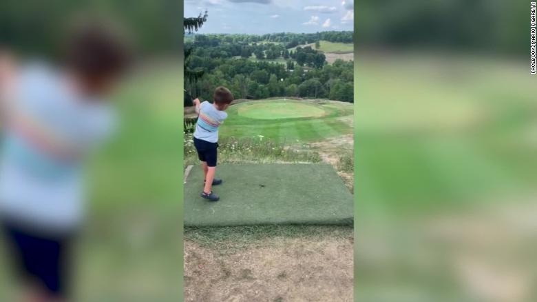 See four-year-old hit a hole-in-one