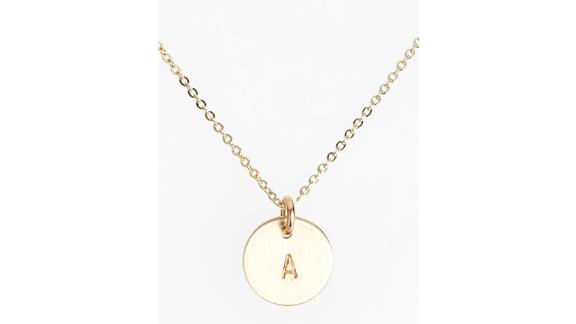 Nashelle 14K-Gold Fill Initial Mini Circle Necklace 