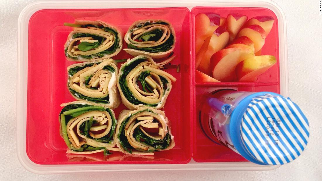 &lt;a href=&quot;http://www.lisadrayer.com/kids-in-the-kitchen-turkey-pinwheels/&quot; target=&quot;_blank&quot;&gt;Turkey pinwheels&lt;/a&gt; with spinach and Swiss cheese are a cinch to make with your kids.