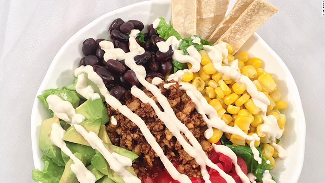 For a midday treat, this &lt;a href=&quot;http://www.lisadrayer.com/walnut-taco-salad/&quot; target=&quot;_blank&quot;&gt;walnut taco salad&lt;/a&gt; with cashew-lime cream is a party of textures and flavors. 