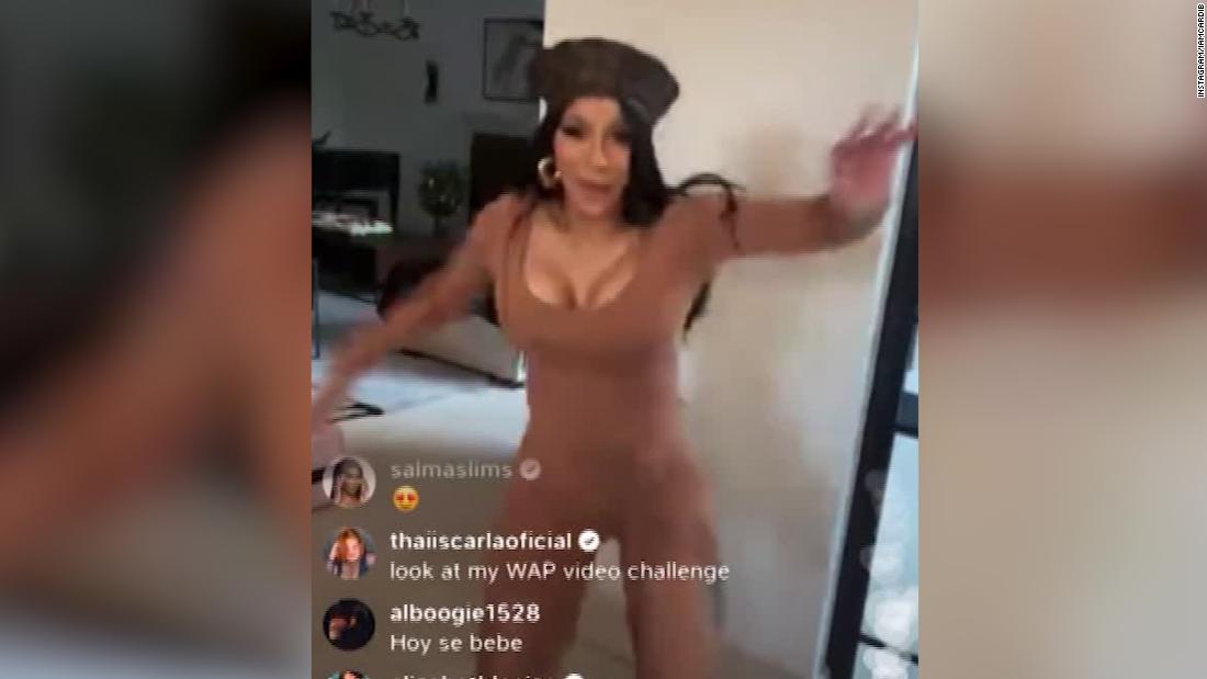 Even Cardi B Struggled To Master This Routine To Wap Cnn Video 