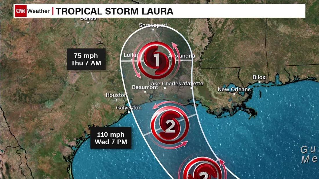Download Hurricane Laura Storm Tracker Map Background