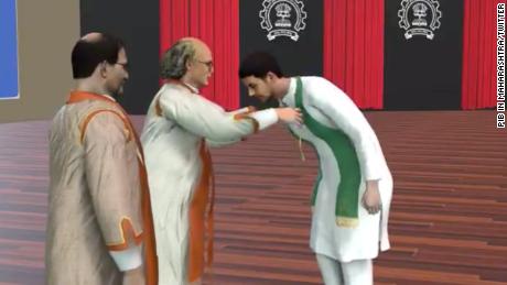LIVE from #IITBombay Virtual Convocation: President of India&#39;s Medal for 2020 goes to Sahil Hiral Shah, http://B.Tech in Computer Science &amp; Engineering Check out virtual avatar of the student receiving medal from Chief Guest and Nobel laureate Prof. @FDuncanMHaldane