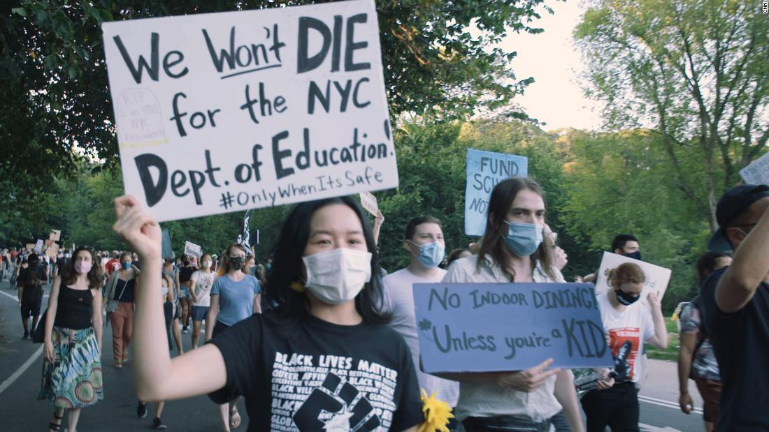 Nyc Teachers Carry Fake Casket To Protest School Reopening Cnn Video