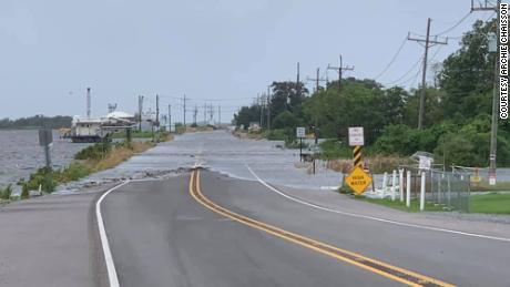 Parts of Louisiana Highway 1 were flooded Wednesday morning.