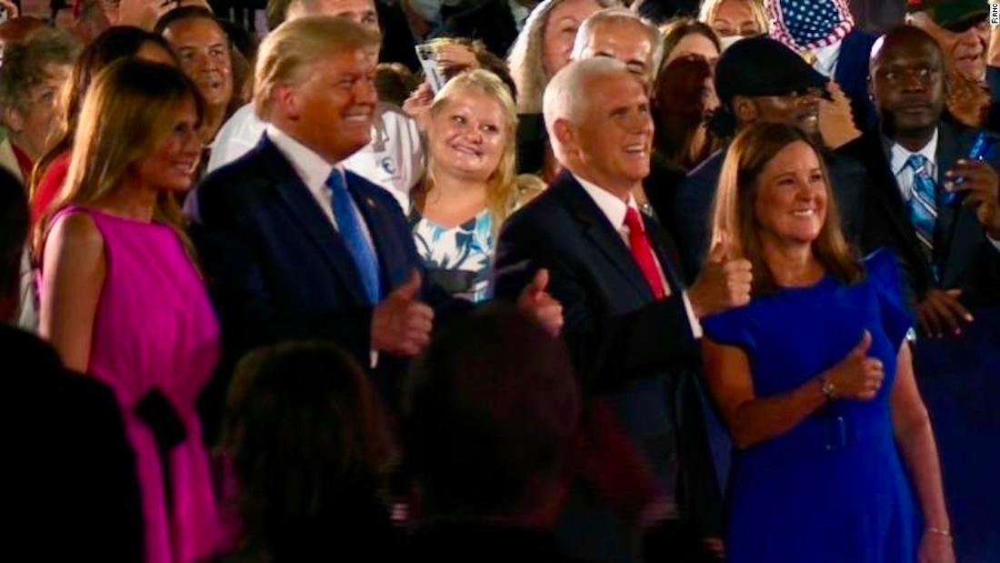 Trump and Melania without masks mingle in RNC crowd CNN Video