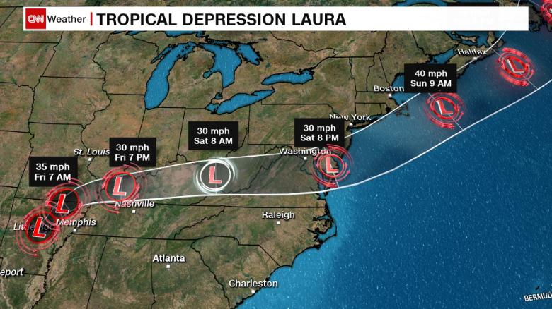 Tropical Depression Laura brings severe storms, heavy rainfall, and tornadoes