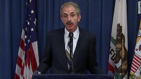 LA city attorney Mike Feuer during a press conference on Friday.