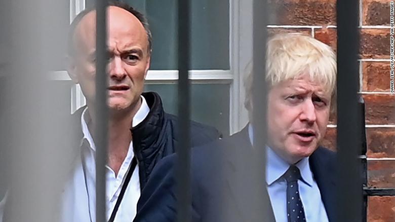 Boris Johnson with his former chief adviser Dominic Cummings, who become an arch Johnson critic since leaving the government.