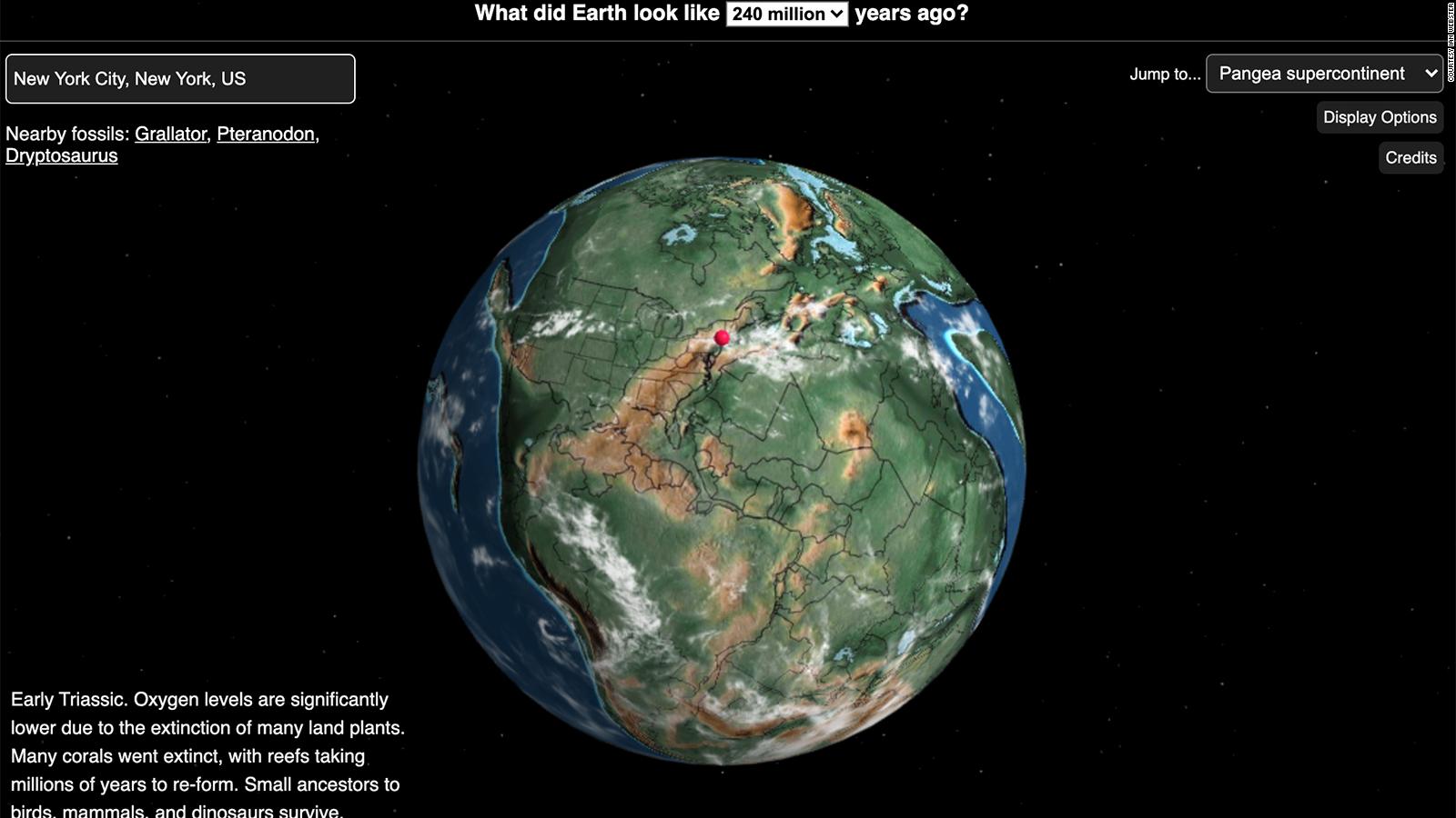 This map lets you see where your hometown was on the Earth millions of ...