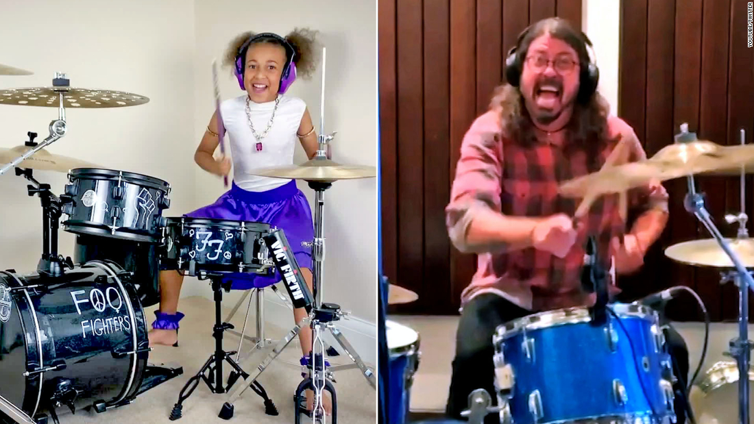 10 Year Old Challenges Dave Grohl To Epic Drum Battle Cnn Video