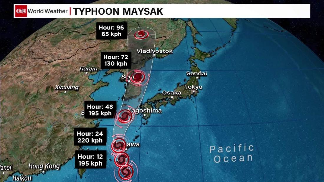 Typhoon Maysak Tracks Toward Japan And The Korean Peninsula Cnn Video