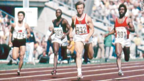 Valeri Borzov (no.232) from the USSR wins the 200m Olympic Final.
Munich, Germany - 1972