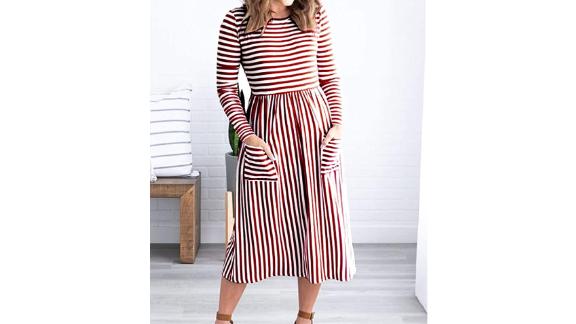 Merokeety Midi Dress With Pockets