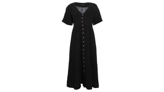 Madewell Button-Front Gauze Midi Dress