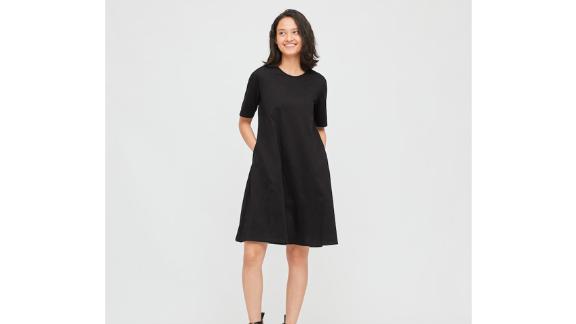 Women Mercerized Cotton Half-Sleeve A-Line Dress