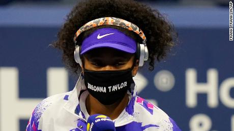 Naomi Osaka wears mask honoring Breonna Taylor before winning US Open match