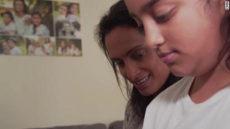 A screenshot of Alpana Chakravarti, a single mother of two who was laid off due to the pandemic, with her daughter.