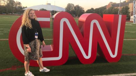 Julie Gallagher at CNN&#39;s Democratic primary debate in Westerville, Ohio, in October 2019. As with all US political journalists, 2020 was set to be a very busy work year.