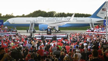 President Donald Trump speaks during a campaign rally in Latrobe, Pennsylvania, on Thursday, September 3.
