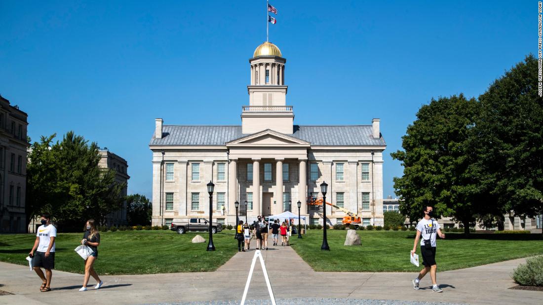 The University of Iowa did not have mandatory testing at the start of