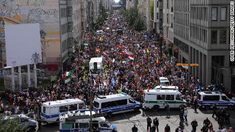 Coronavirus skeptics protested against restrictions on August 29 in Berlin, Germany.