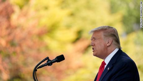 President Donald Trump speaks during a news conference on the North Portico of the White House, Monday, September 7.